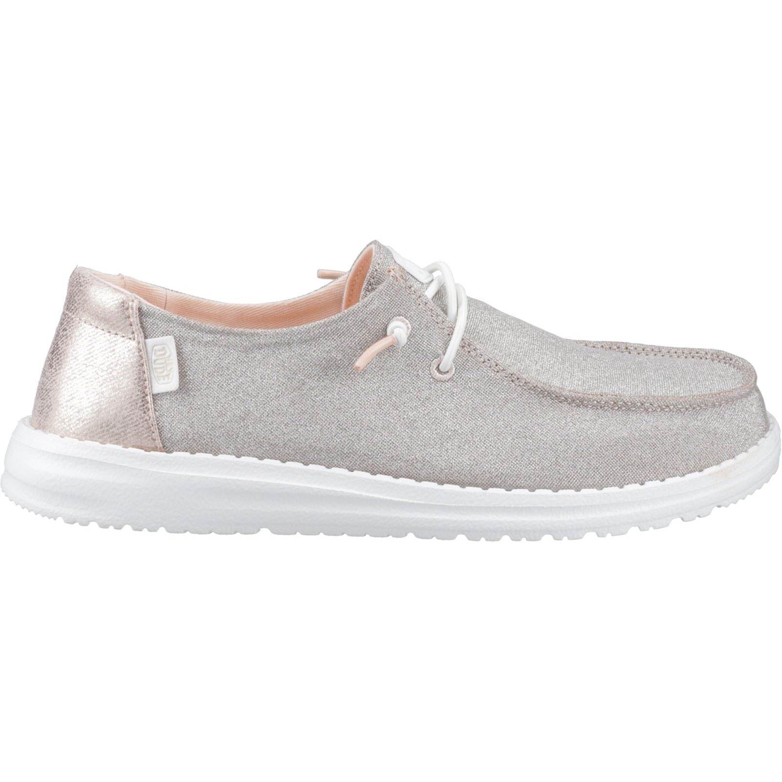 HEYDUDE Wendy Metallic Sparkle Mocassins En Synthétique Pour Femmes Couleur Or Rose