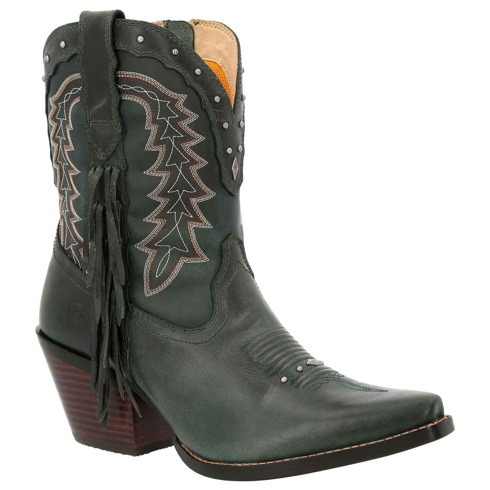 Durango Bottes Crush Bootie En Cuir Pour Femmes Marron Selle/Denim Bleu