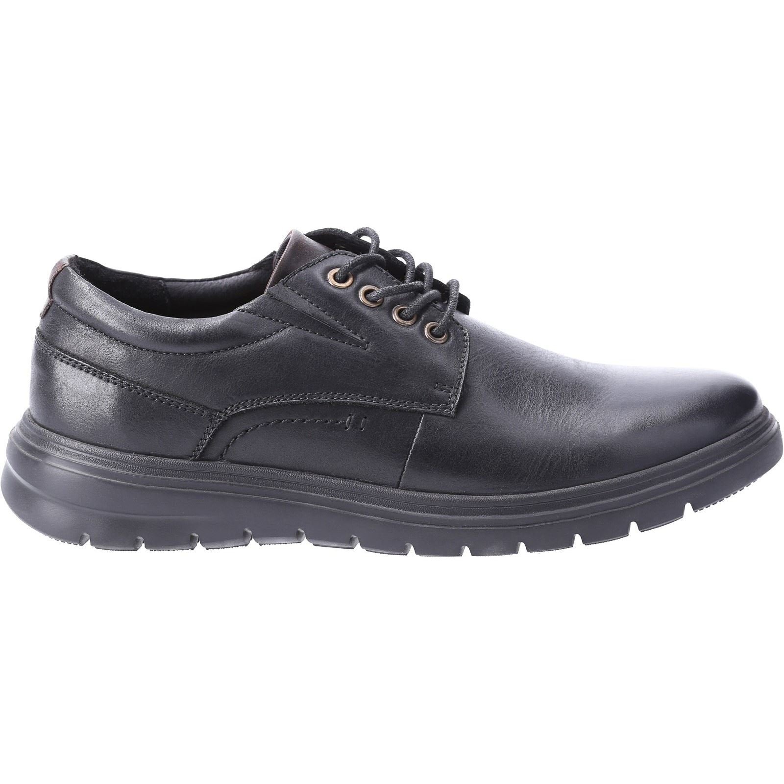 Hush Puppies Triton Chaussures En Cuir Noir À Lacets Pour Hommes