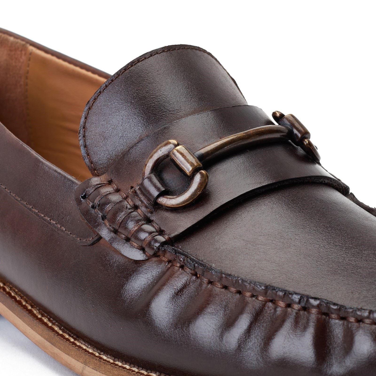 Base London Madison Chaussures À Enfiler Pour Hommes En Cuir Brûlé