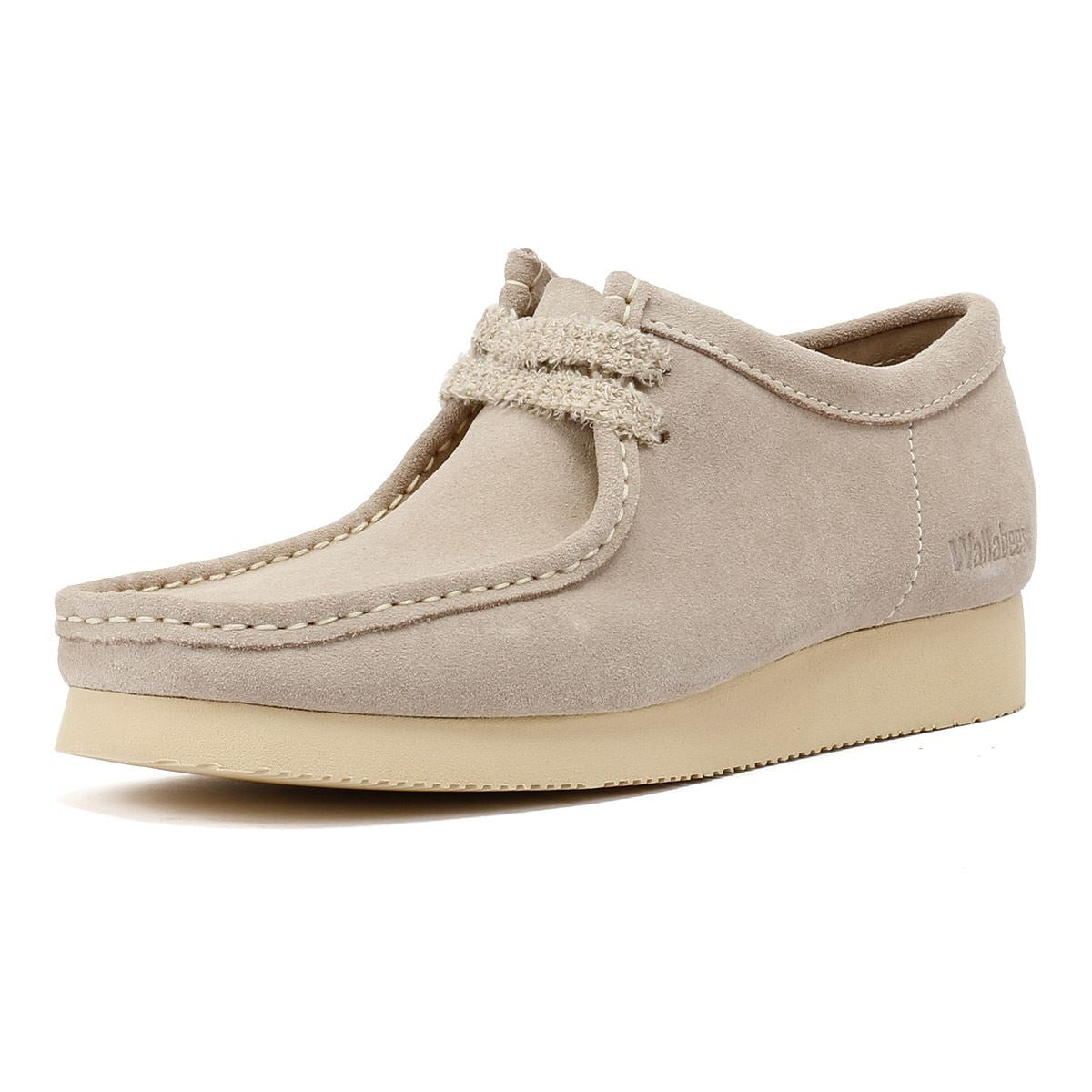 Clarks Originals Wallabee Day Chaussures Grises Pour Hommes En Daim À Lacets