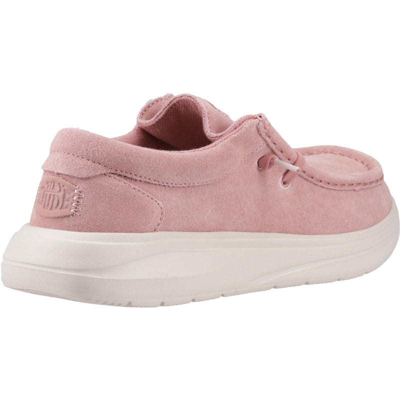 HEYDUDE Wendy COMF Suede Chaussures Mocassins En Cuir Pour Femme, Rose Pink/Whisper Pink