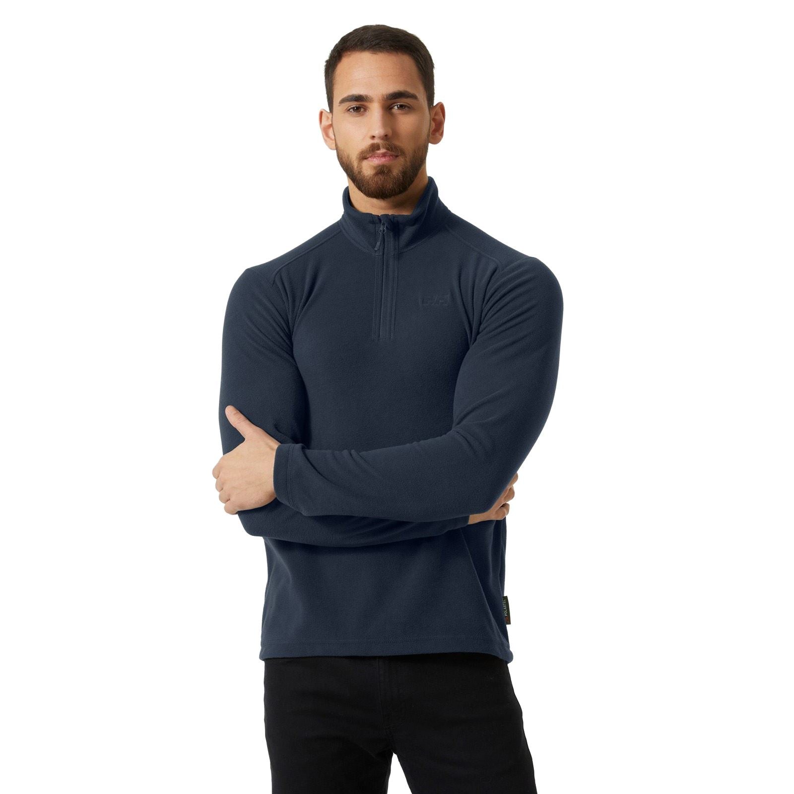 Helly Hansen Sport Daybreaker 1/2 Zip Pull En Polaire Bleu Pour Hommes En Polyester
