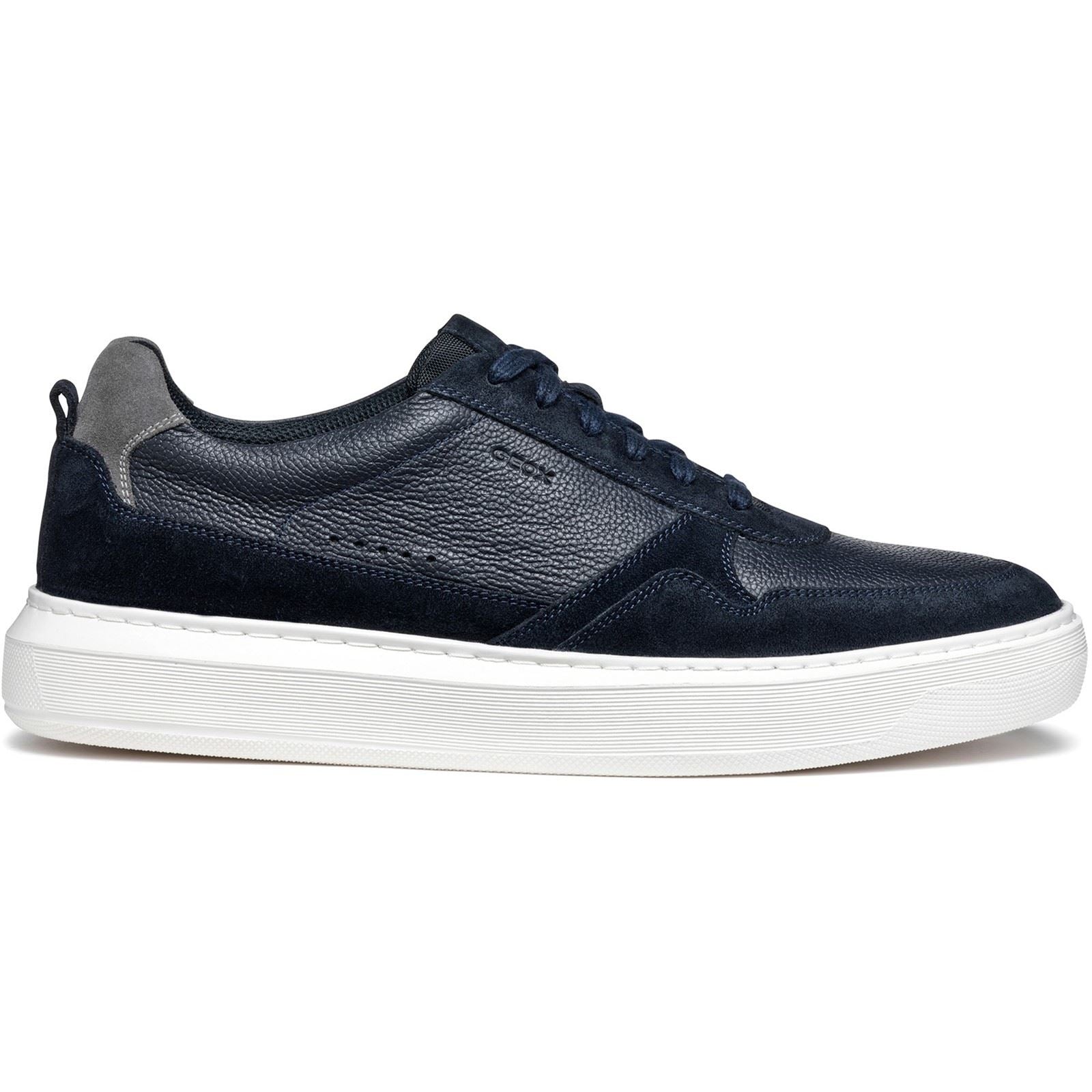 Geox U DEIVEN Chaussures De Sport Homme En Cuir/daim Bleu Marine