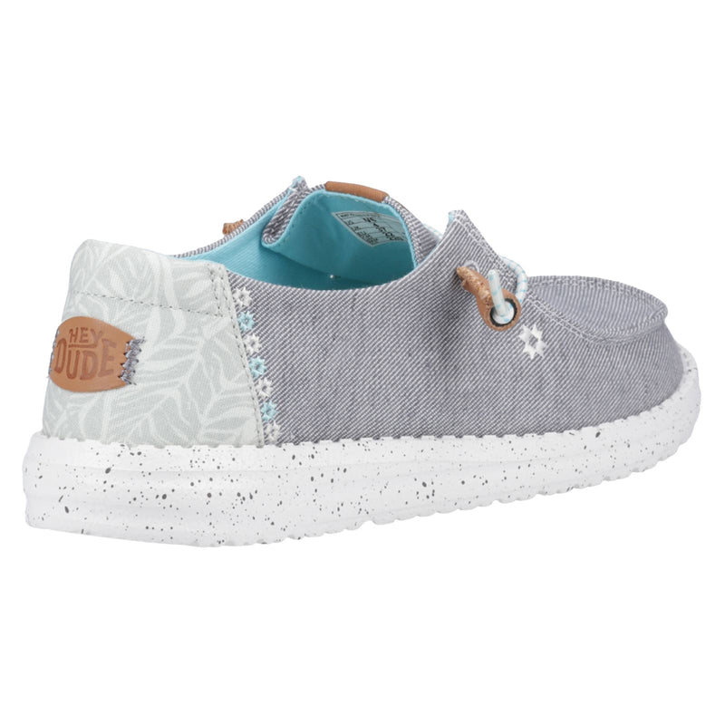 HEYDUDE Wendy Heathered Slub Tropical Mocassins Gris Pour Femmes