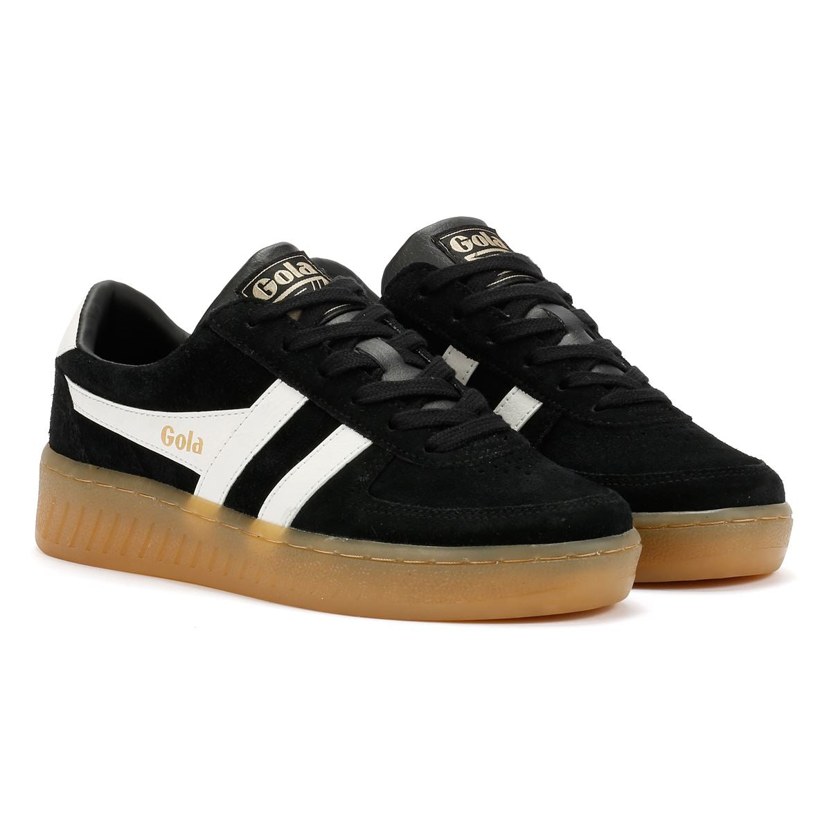 Gola Grandslam Baskets Noires En Daim Pour Femmes