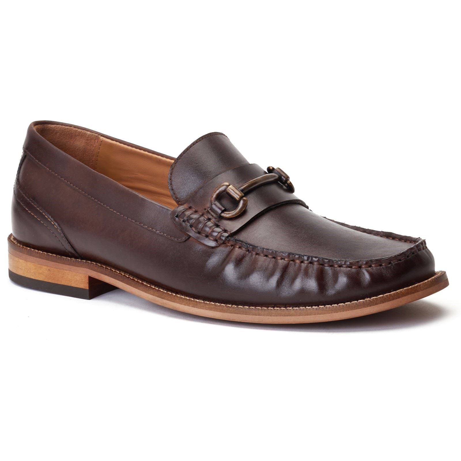 Base London Madison Chaussures À Enfiler Pour Hommes En Cuir Brûlé