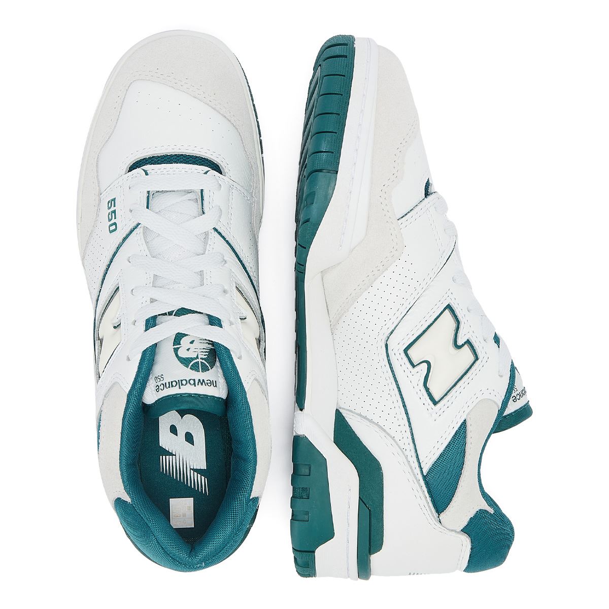 New Balance 550 Baskets Blanches/Vertes