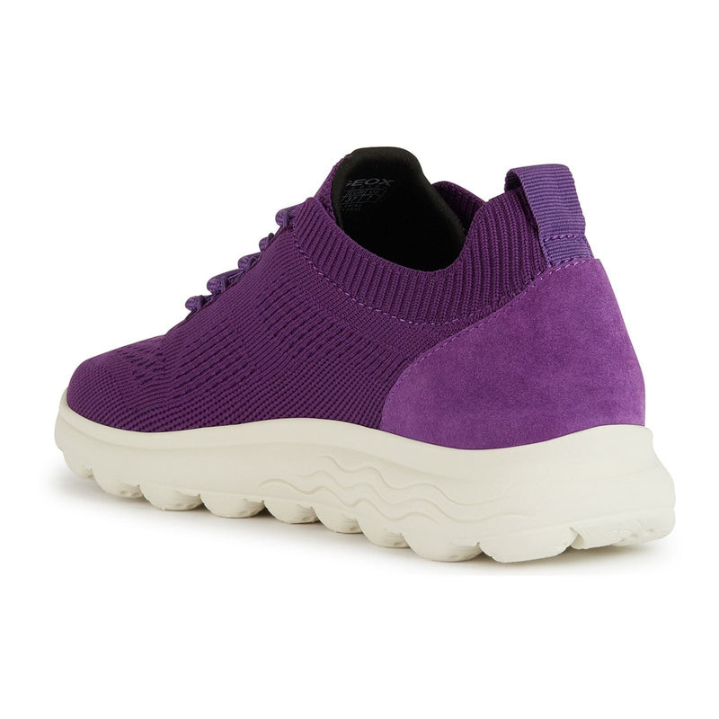 Geox D Spherica A Baskets En Cuir Violet Pour Femme