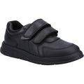 Hush Puppies Ryan SNR Chaussures Noires Pour Garçons En Cuir.