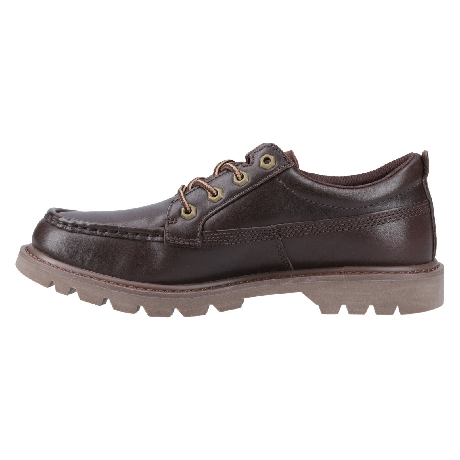 Caterpillar Colorado Moc Toe Low Chaussures En Cuir Pour Hommes À Lacets Marron Foncé