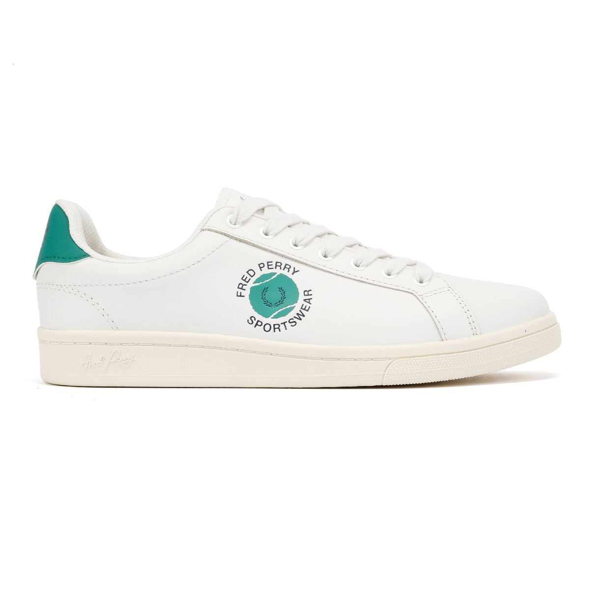 Fred Perry Tennis Cupsole Baskets Blanches En Cuir Pour Hommes