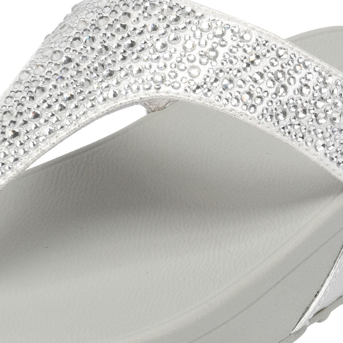 FitFlop Lulu Crystal Mix Sandales Argentées Pour Femmes