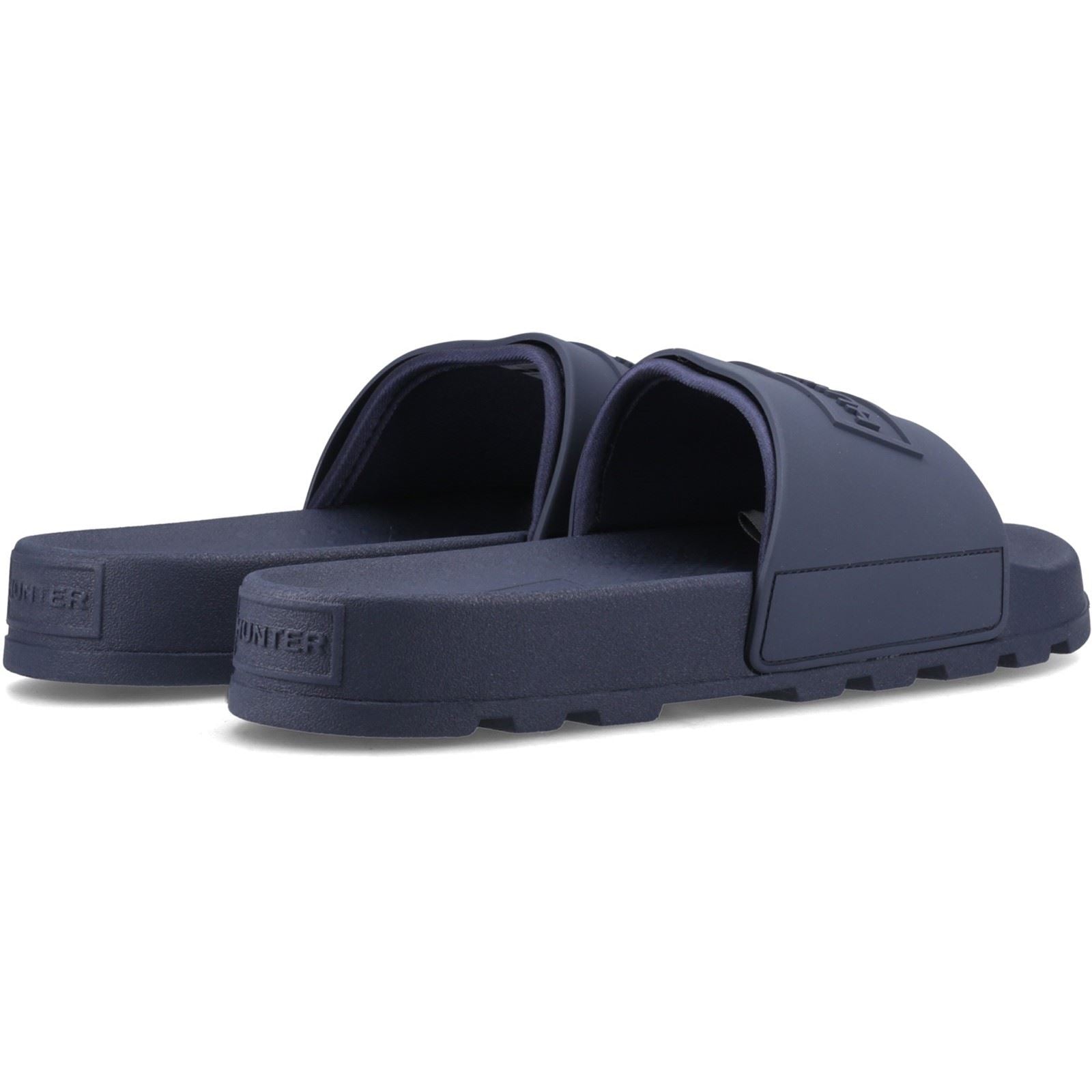 Hunter Core Embossed Slider Slides En Polyester Bleu Marine
