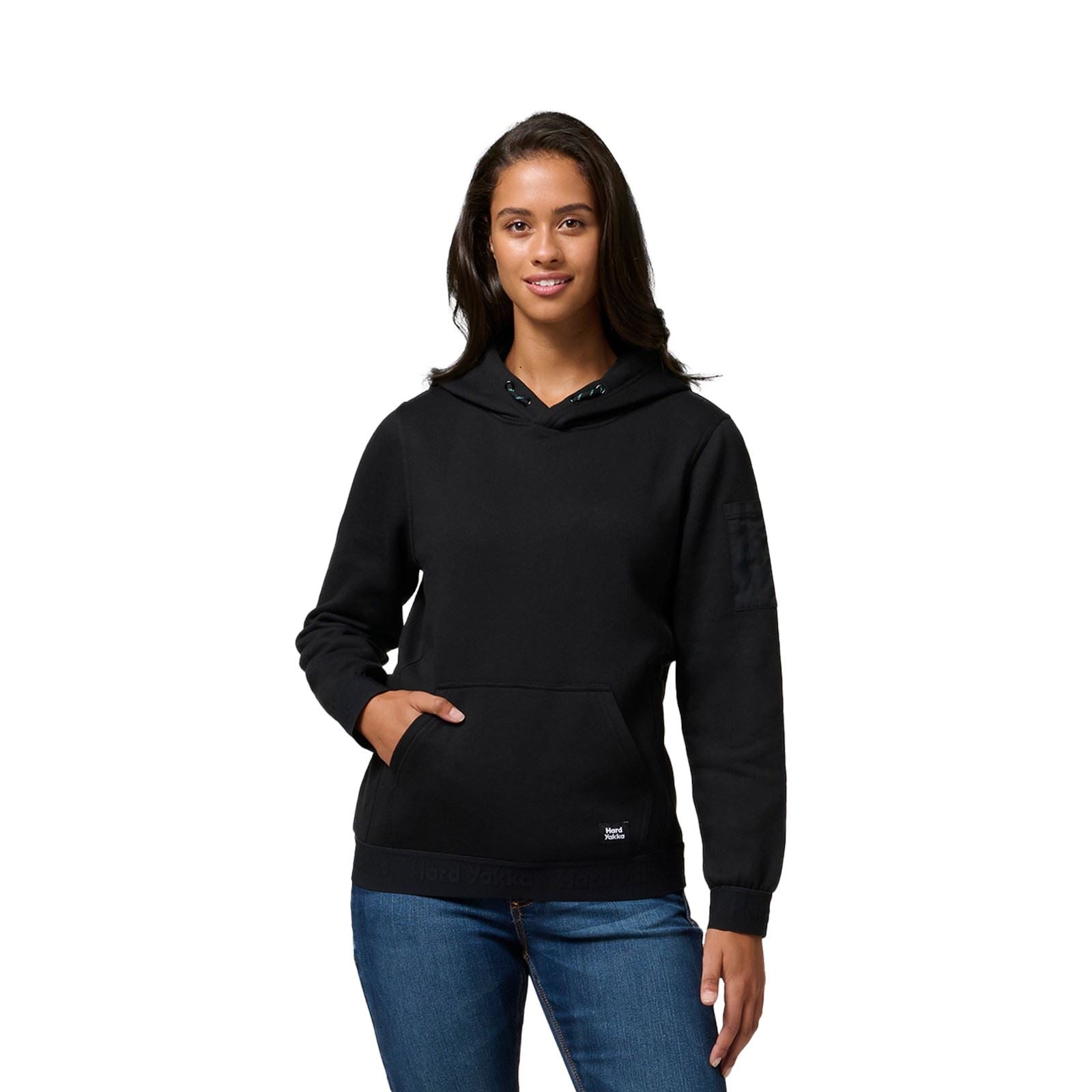 Hard Yakka Gladiator Sweat À Capuche Noir En Coton Pour Femmes