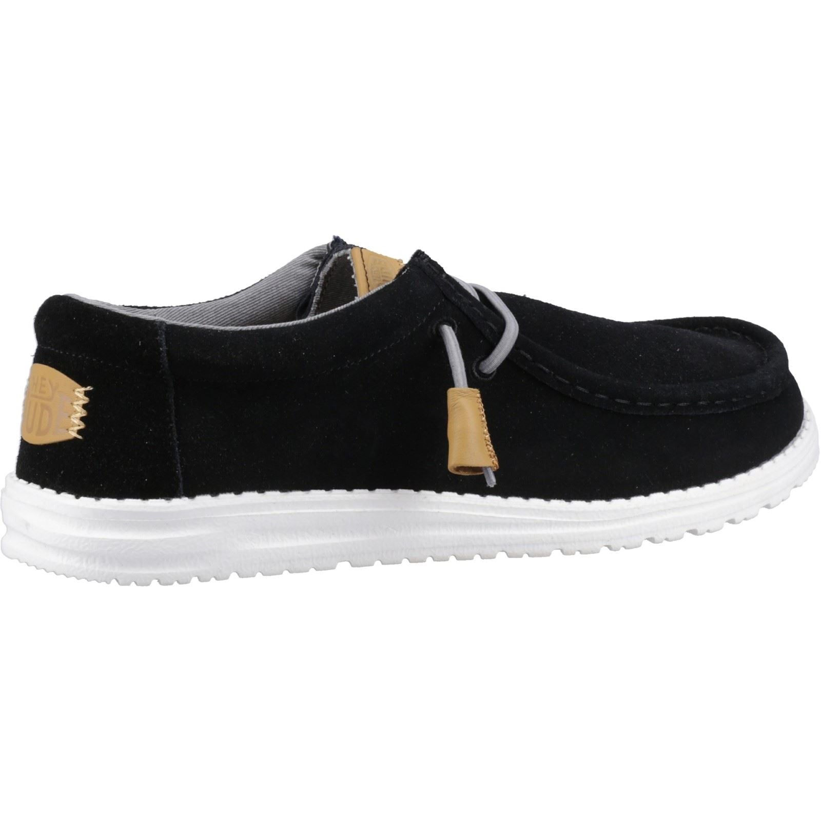 HEYDUDE Wally Craft Chaussures Bateau Noires Pour Homme En Cuir