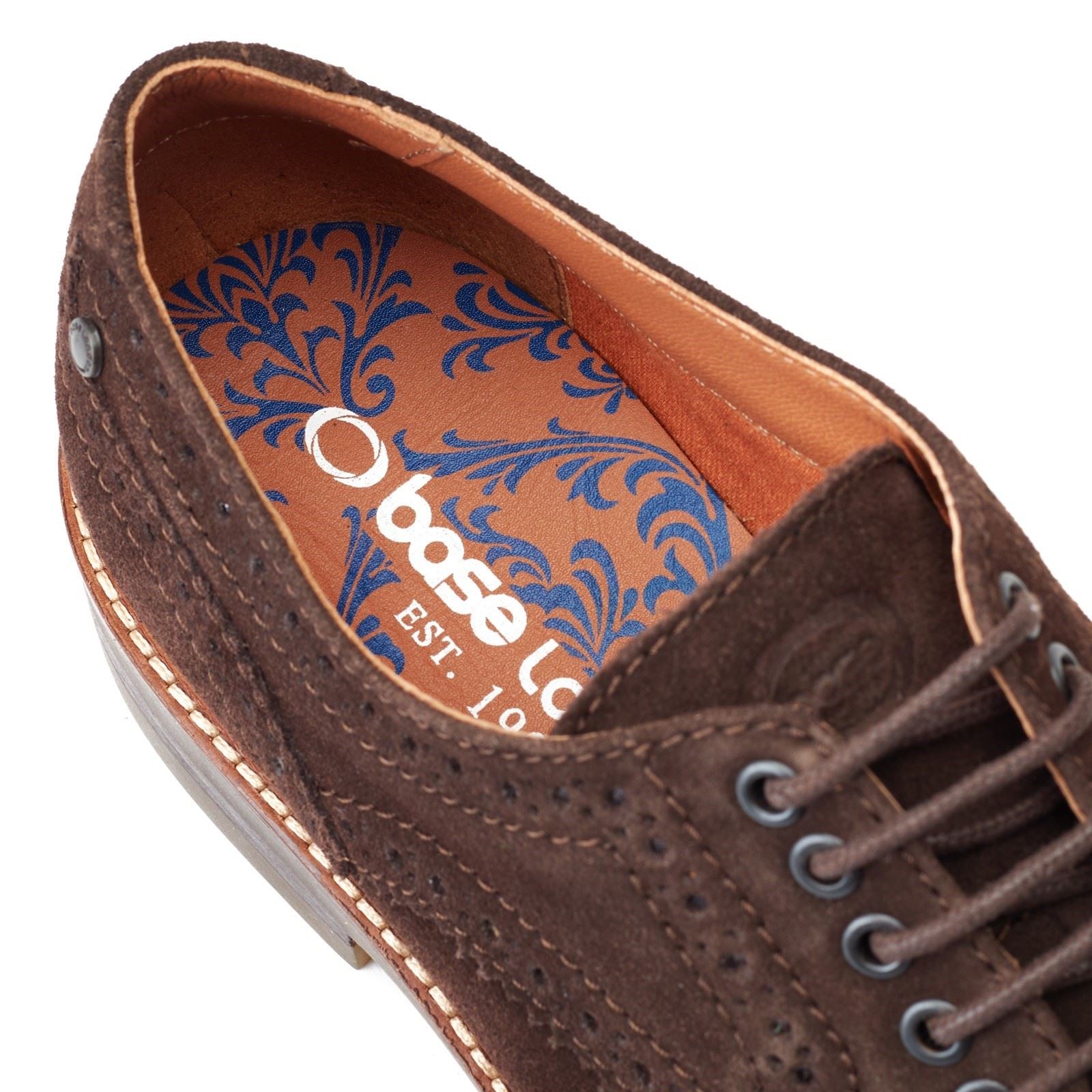Base London Hatfield Chaussures Richelieu Brunes Brûlées En Cuir Pour Hommes
