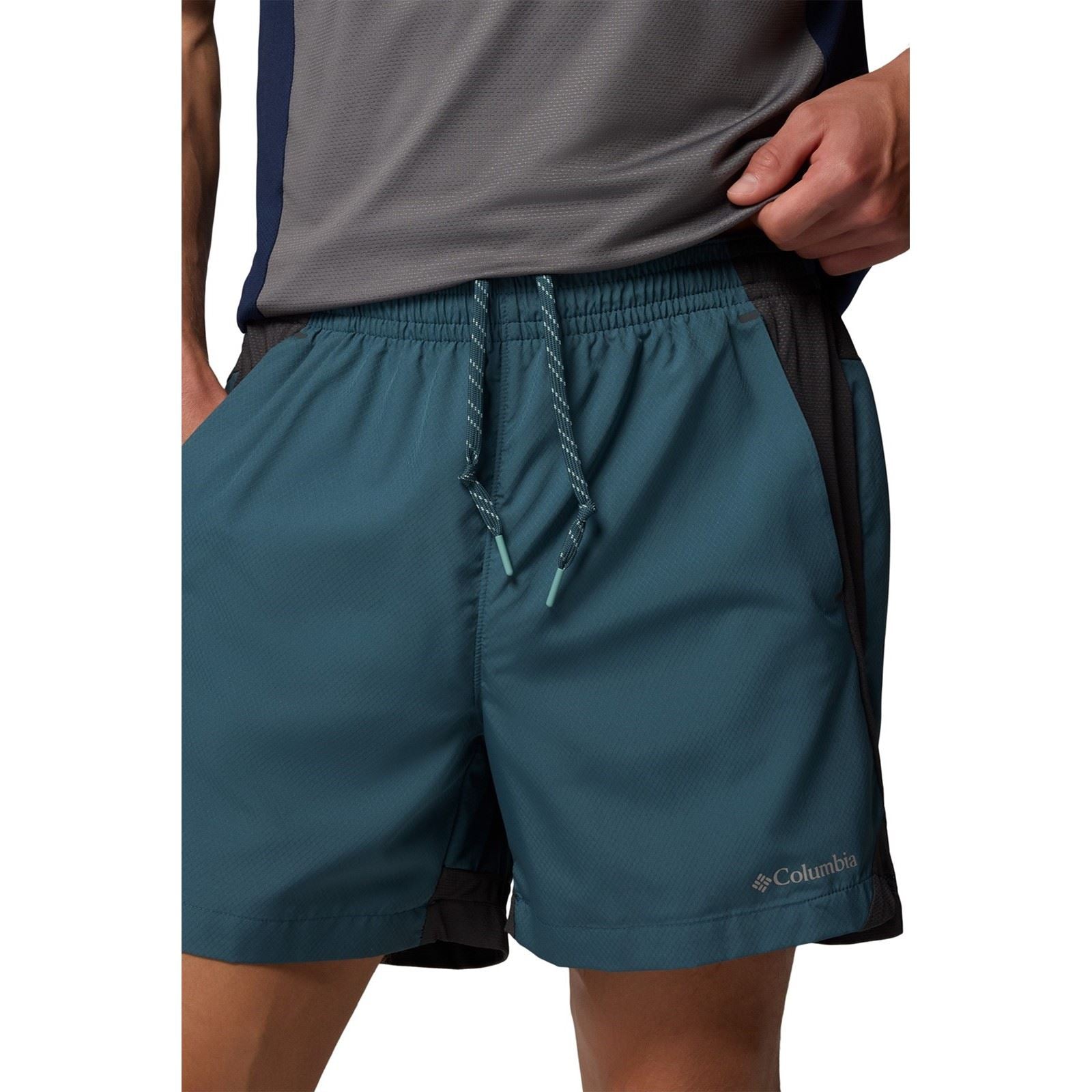 Columbia Three Pitch Shorts De Sport Bleus En Polyester Pour Homme