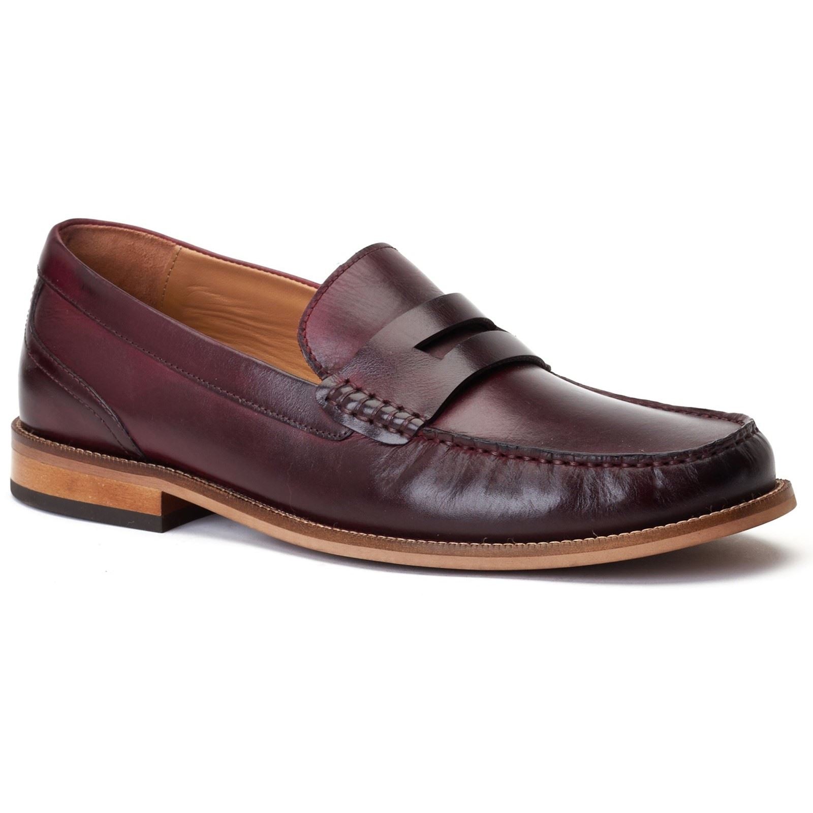 Base London Garfield Chaussures De Ville Bordeaux Pour Hommes En Cuir