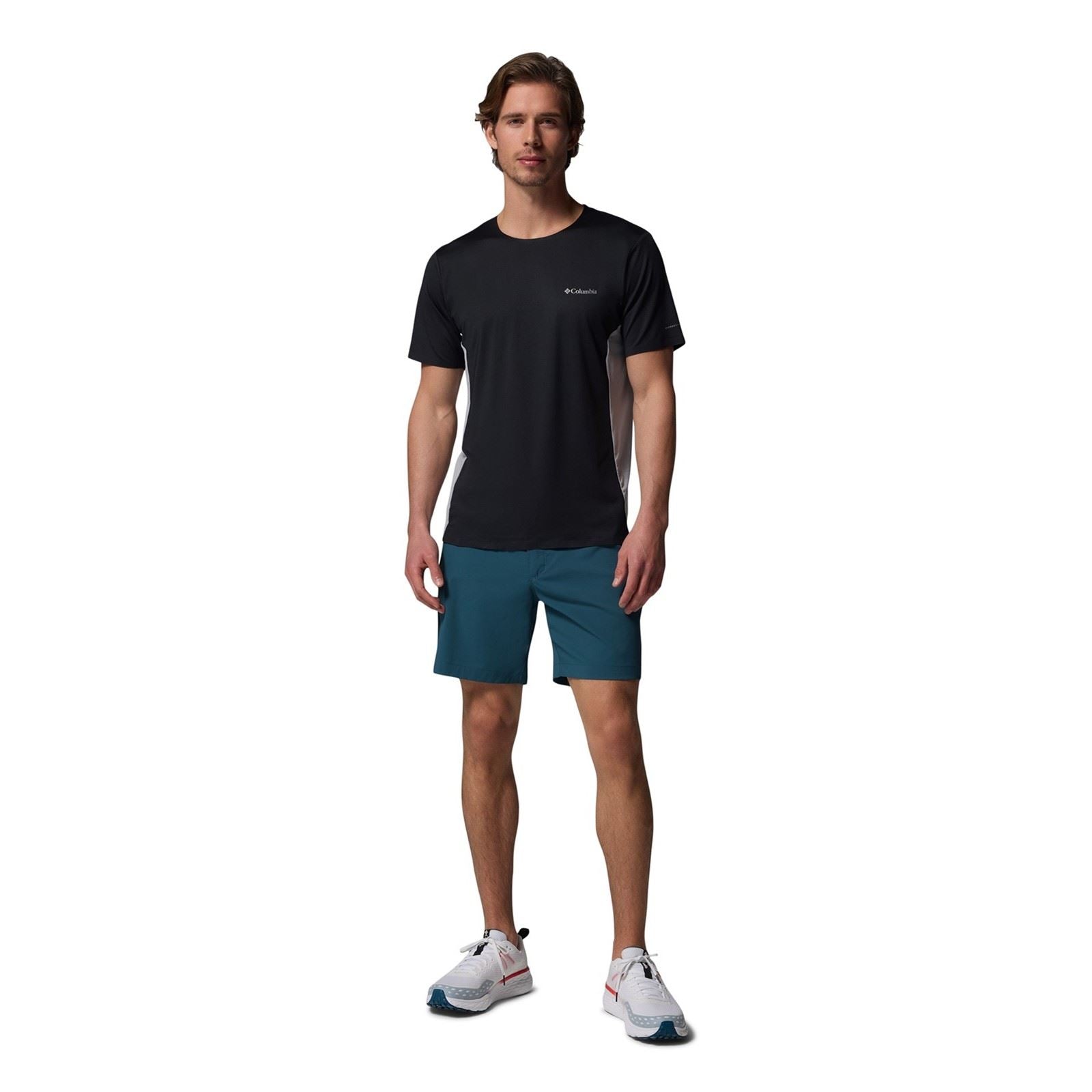 Columbia Three Pitch SS Crew T-Shirts De Sport Actifs Pour Hommes En Polyester Noir