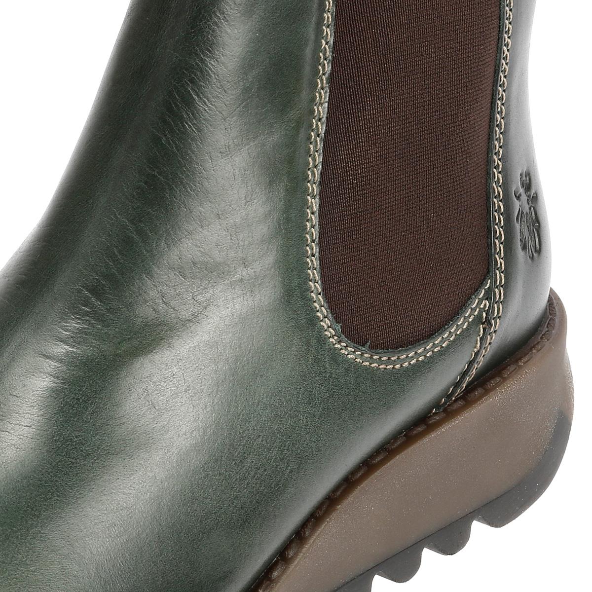 Fly London Salv Bottes En Cuir Vertes Pour Femmes