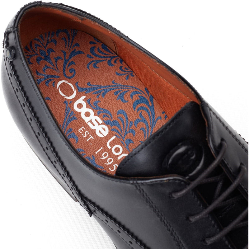 Base London Bell Chaussures Derby En Cuir Noir Pour Hommes