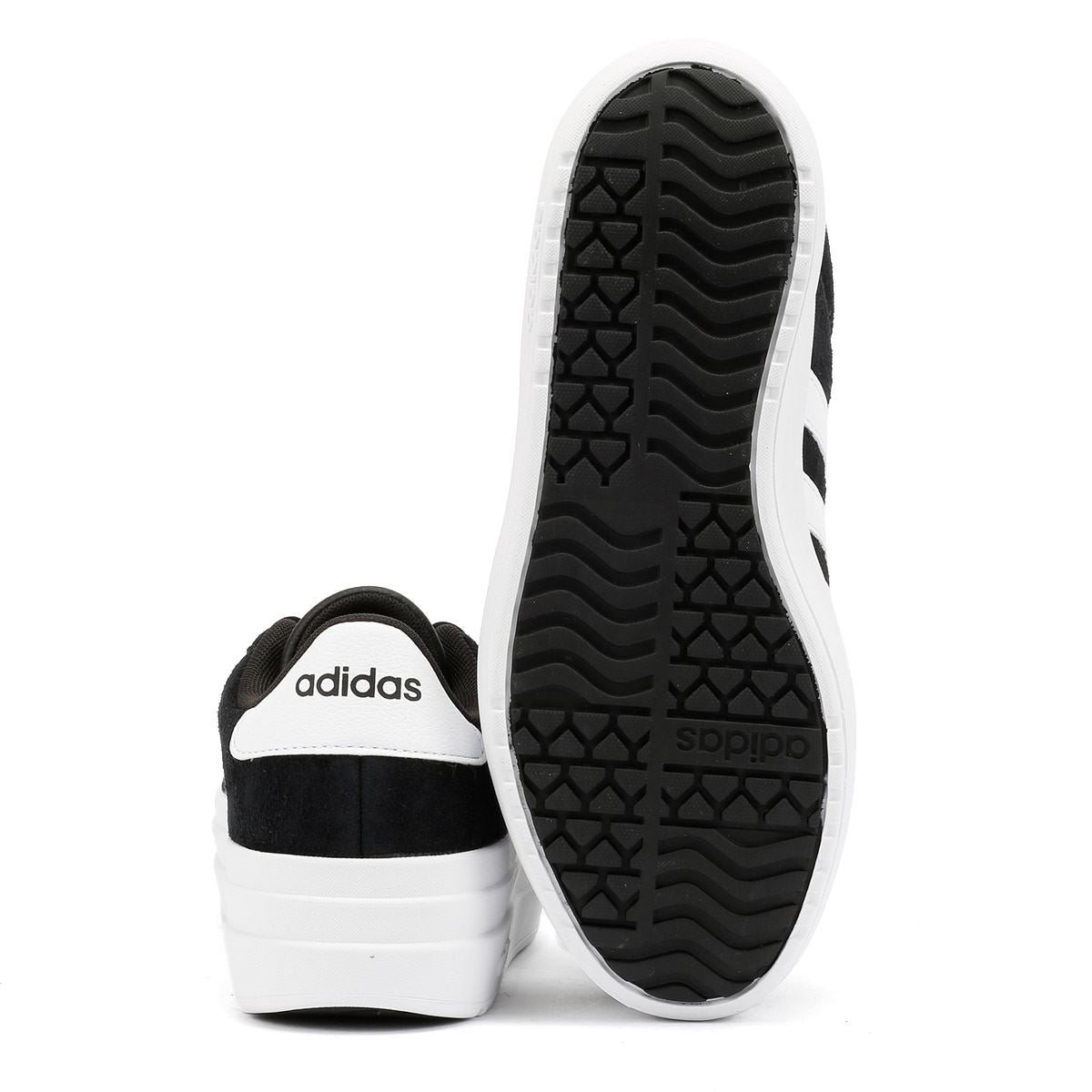 Adidas VL Court Bold Baskets Noires En Cuir Pour Femmes