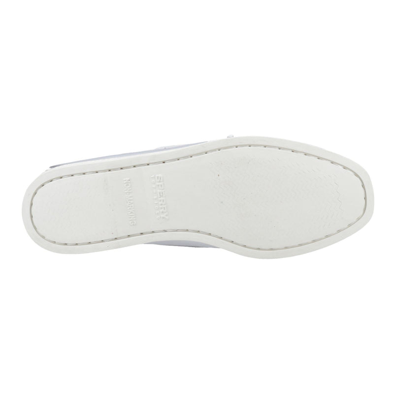 Sperry Authentic 2 Eye Chaussures Bateau En Cuir Argent Pour Femmes