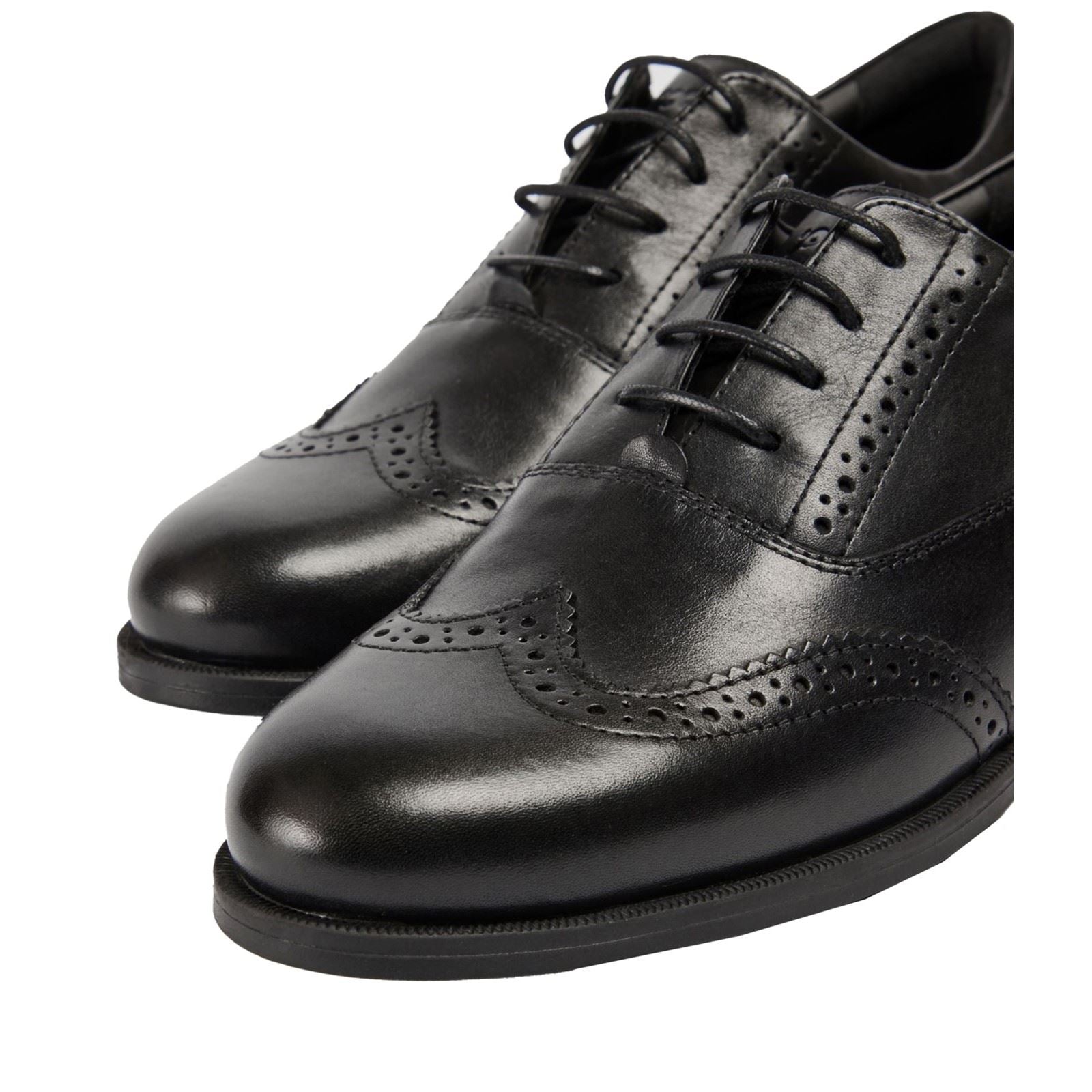 Pod Lee Chaussures Plates Noires Pour Filles En Cuir