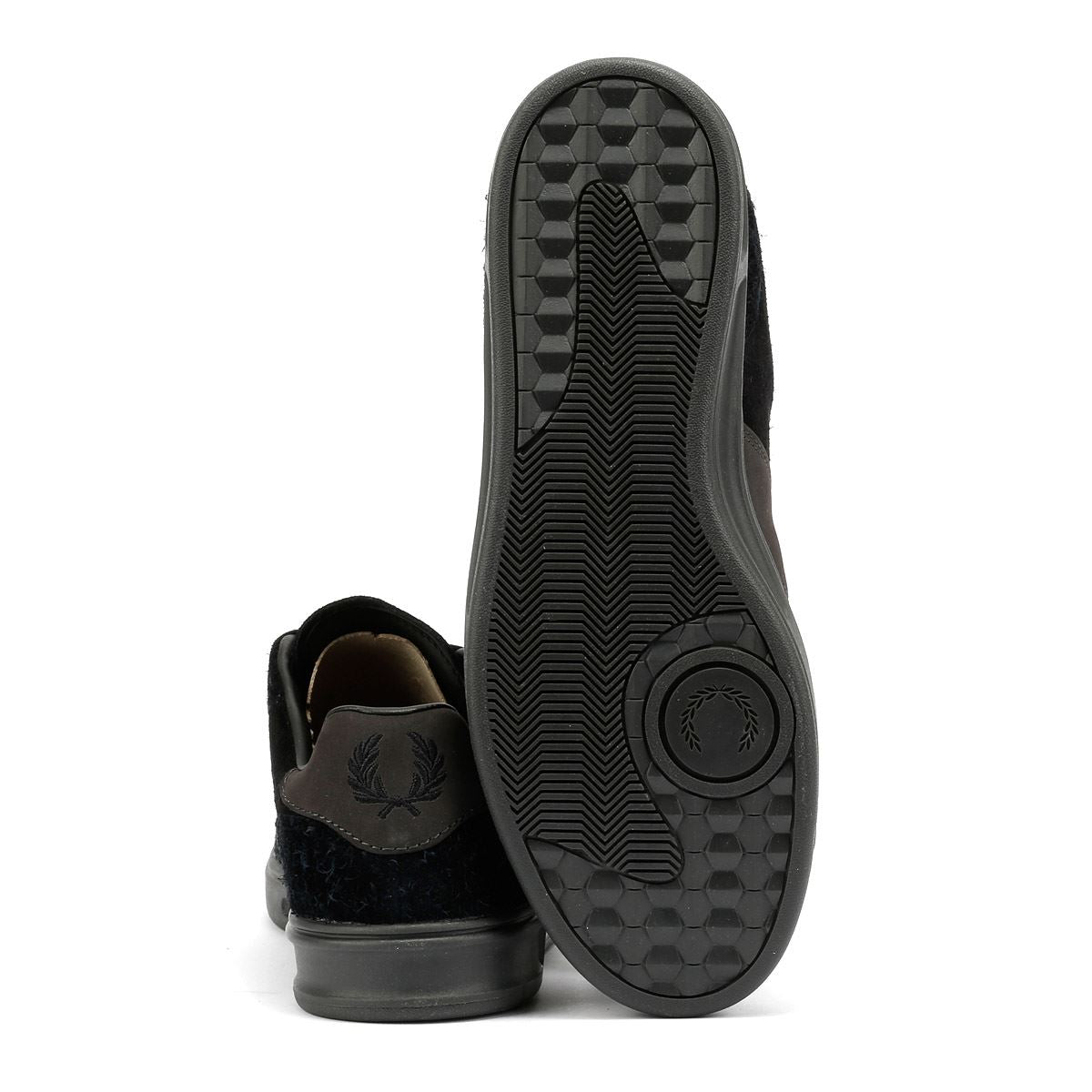 Fred Perry Suede Baskets Pour Hommes En Daim Noir