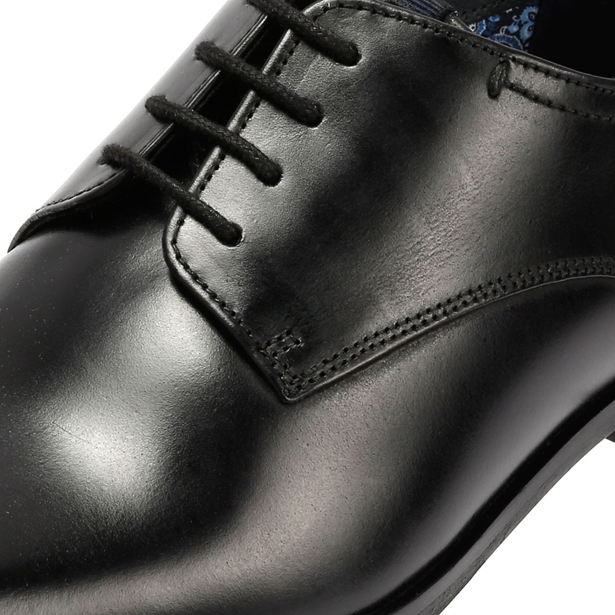 Ben Sherman Kenton Chaussures Noires En Cuir Pour Homme À Lacets