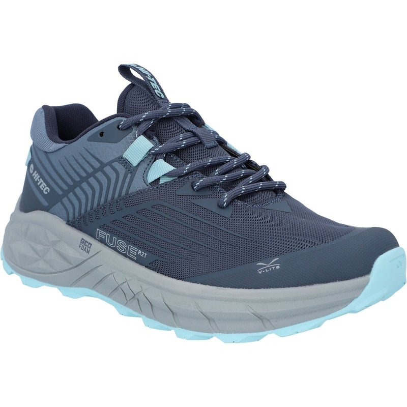 Hi-Tec Fuse Trail Low Chaussures De Sport Pour Femmes En Maille De Polyester Grisaille/flintstone