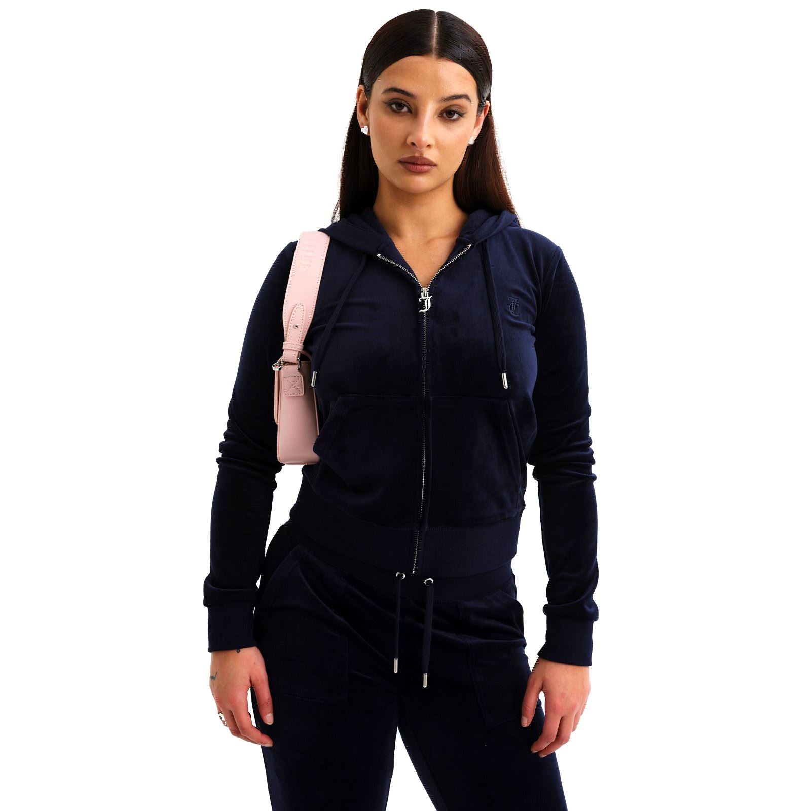 Juicy Couture Robertson Classic Jacket Sweat À Capuche Bleu En Polyester Pour Femmes