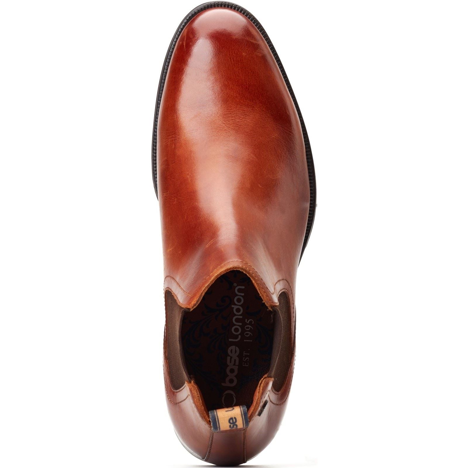 Base London Whittle Bottes En Cuir Pour Hommes En Brun Brûlé
