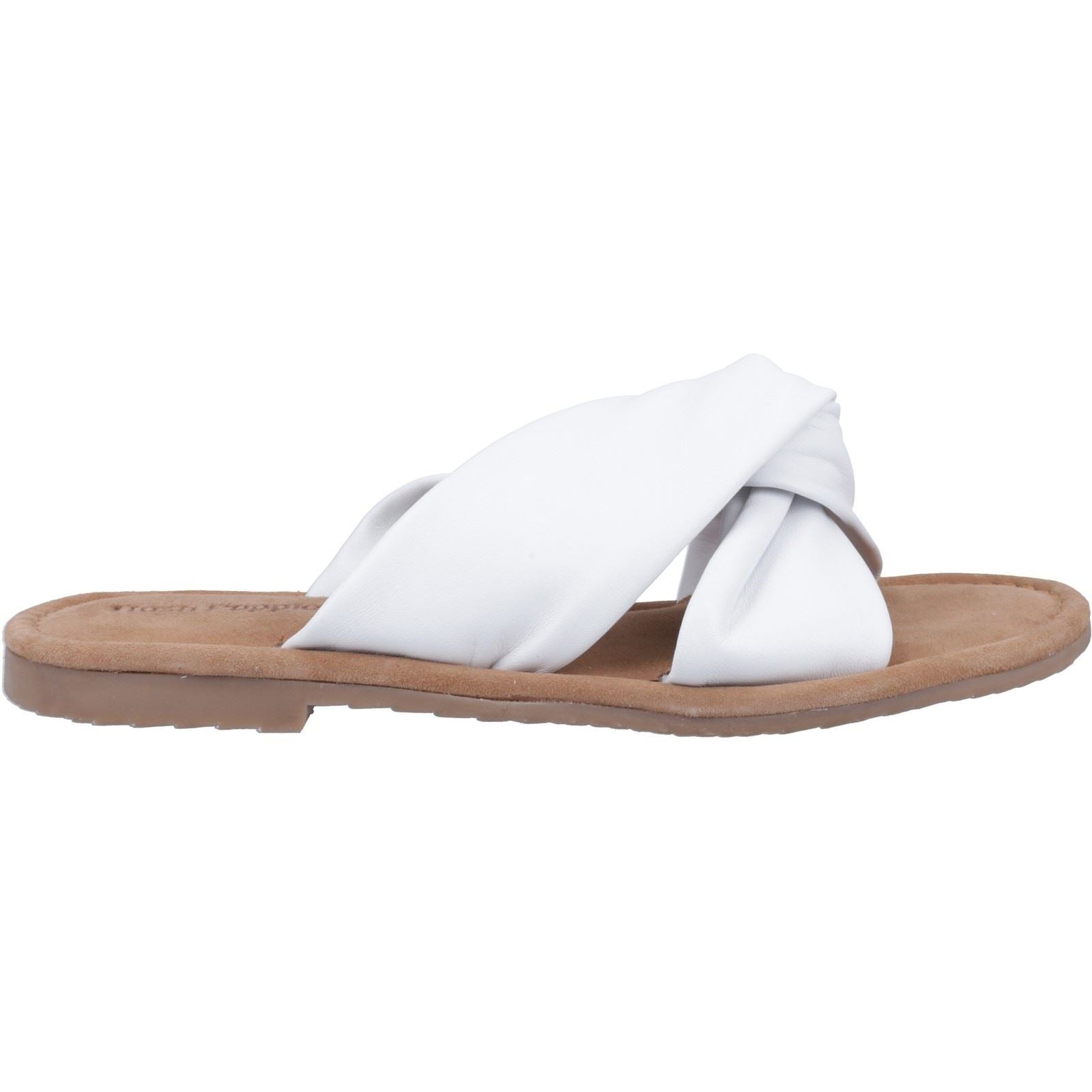 Hush Puppies Amy Wide Fit Sandales Blanches Pour Femmes En Cuir