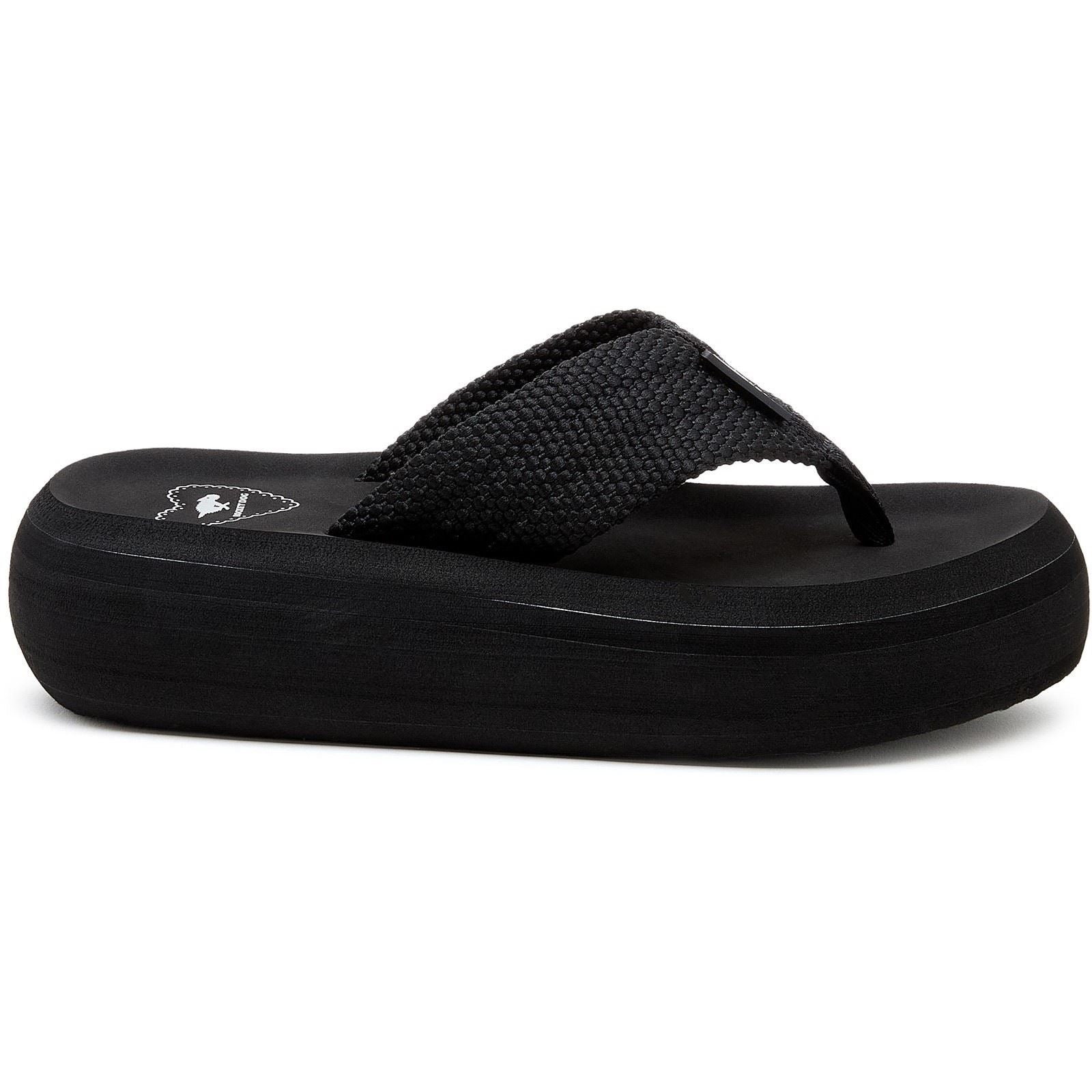 Rocket Dog Sandy Webbing Sandales Noires Pour Femme En Textile