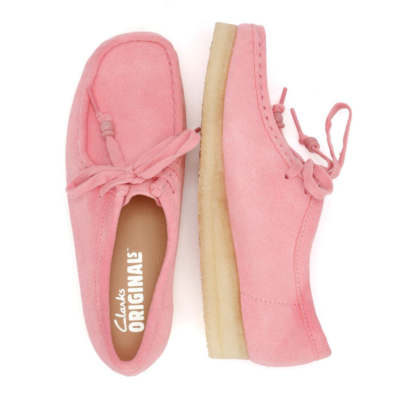 Clarks Originals Wallabee Chaussures Roses Pour Femmes En Suède