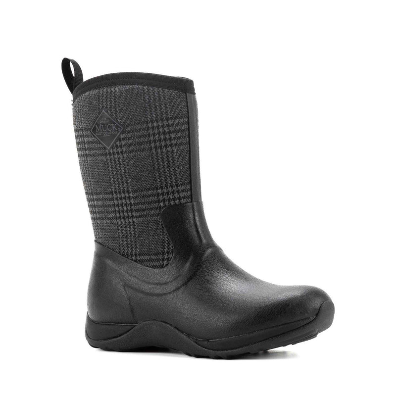 Muck Boots Arctic Weekend Bottes Mi-mollet D'hiver Pour Femmes En Caoutchouc Noir À Carreaux