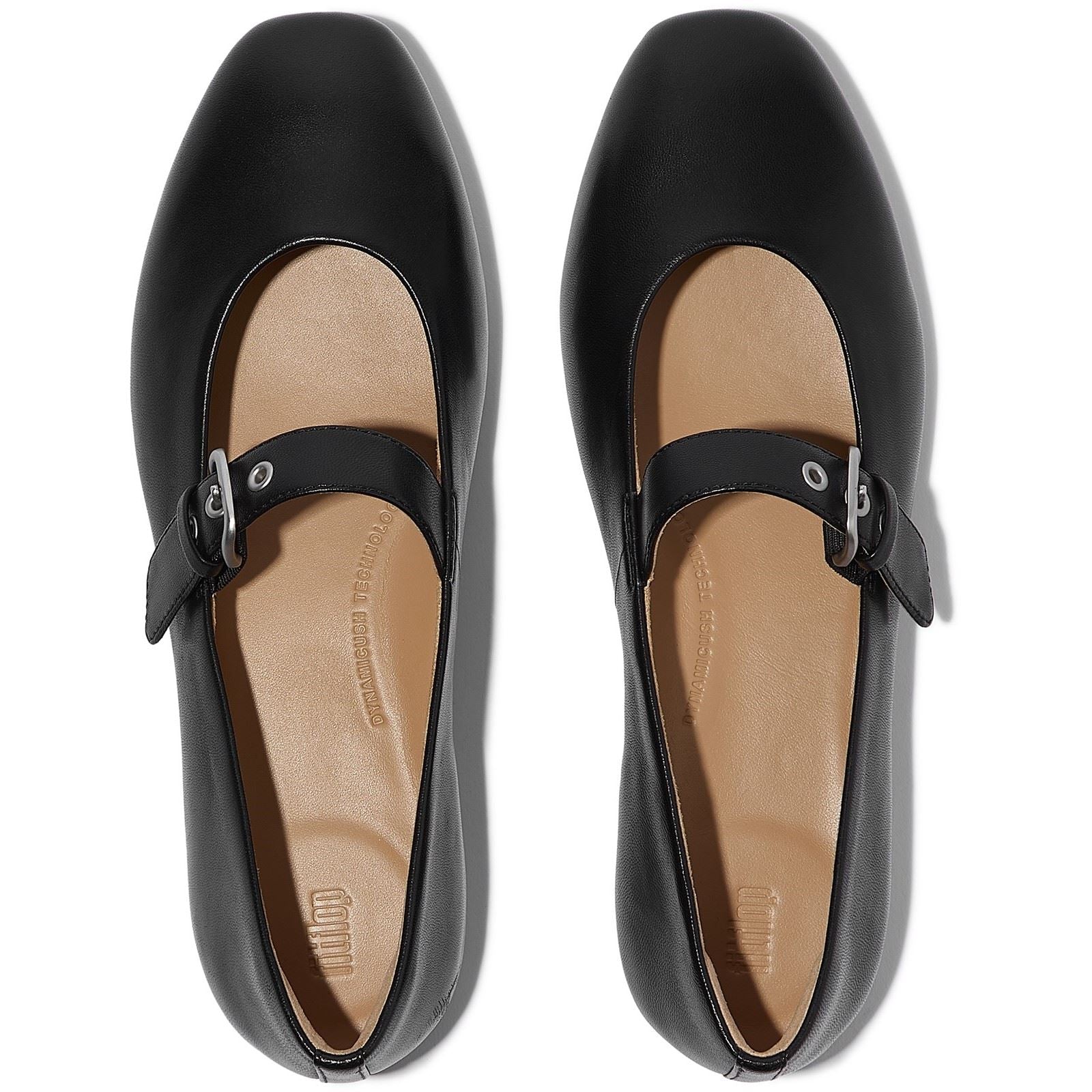 Fitflop Delicato Chaussures En Cuir Pour Femmes Toutes Noires À Coupe Étroite
