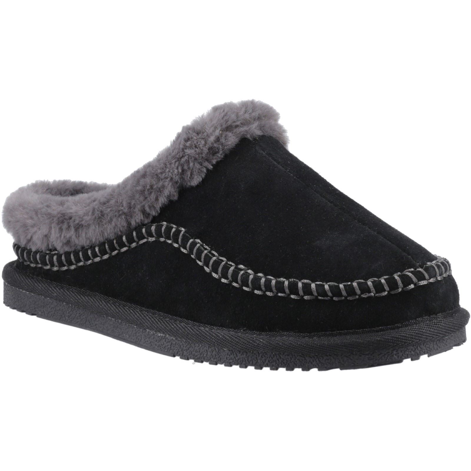 Hush Puppies Anika Chaussons Noirs Pour Femmes En Suède