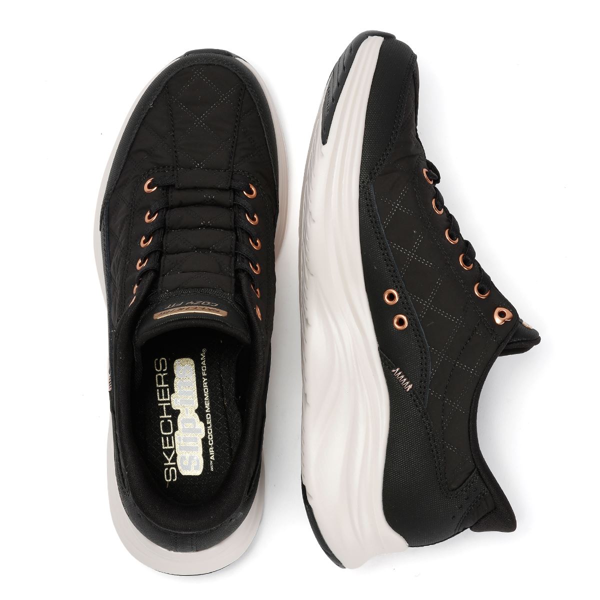 Skechers Slip-Ins Contour Foam Cozy Fit Baskets Noires Pour Femmes