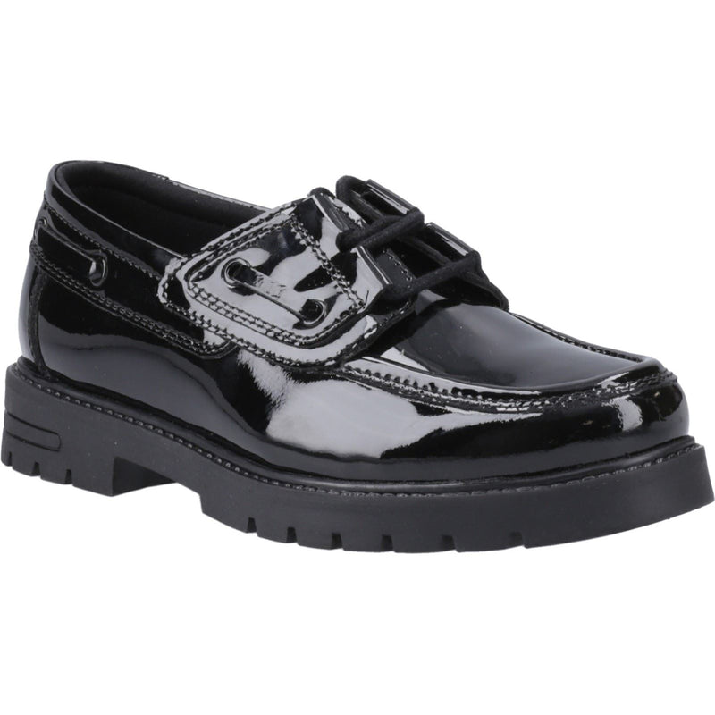 Hush Puppies Lucy Chaussures Bateau Noires Pour Filles En Cuir