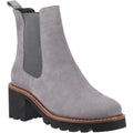 Hush Puppies Gaia Bottes Chelsea À Talons En Cuir Pour Femmes Couleur Gris.