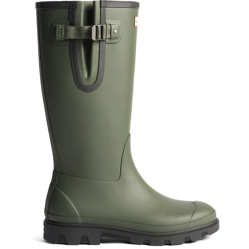 Hunter Field Downpour Bottes De Wellington En Caoutchouc Pour Femmes Vert Olive Foncé/Noir