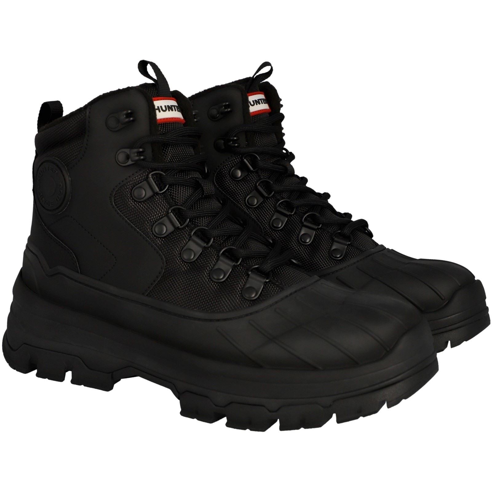 Hunter Explorer Duck Bottes Noires En Caoutchouc Pour Femmes