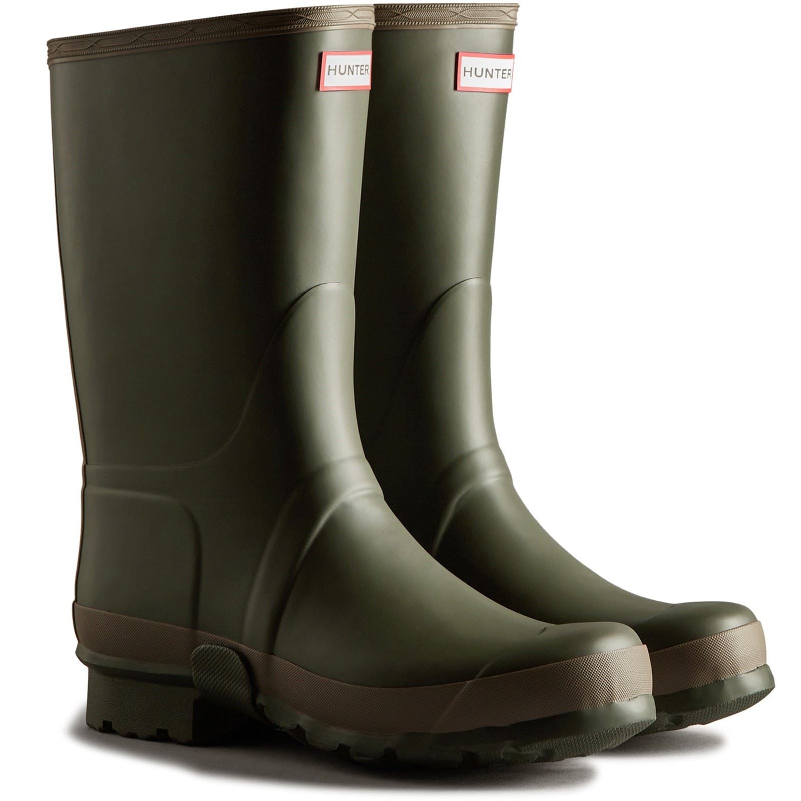 Hunter Gardener Boot Bottes En Caoutchouc Pour Homme, Vert Olive Foncé/Argile.