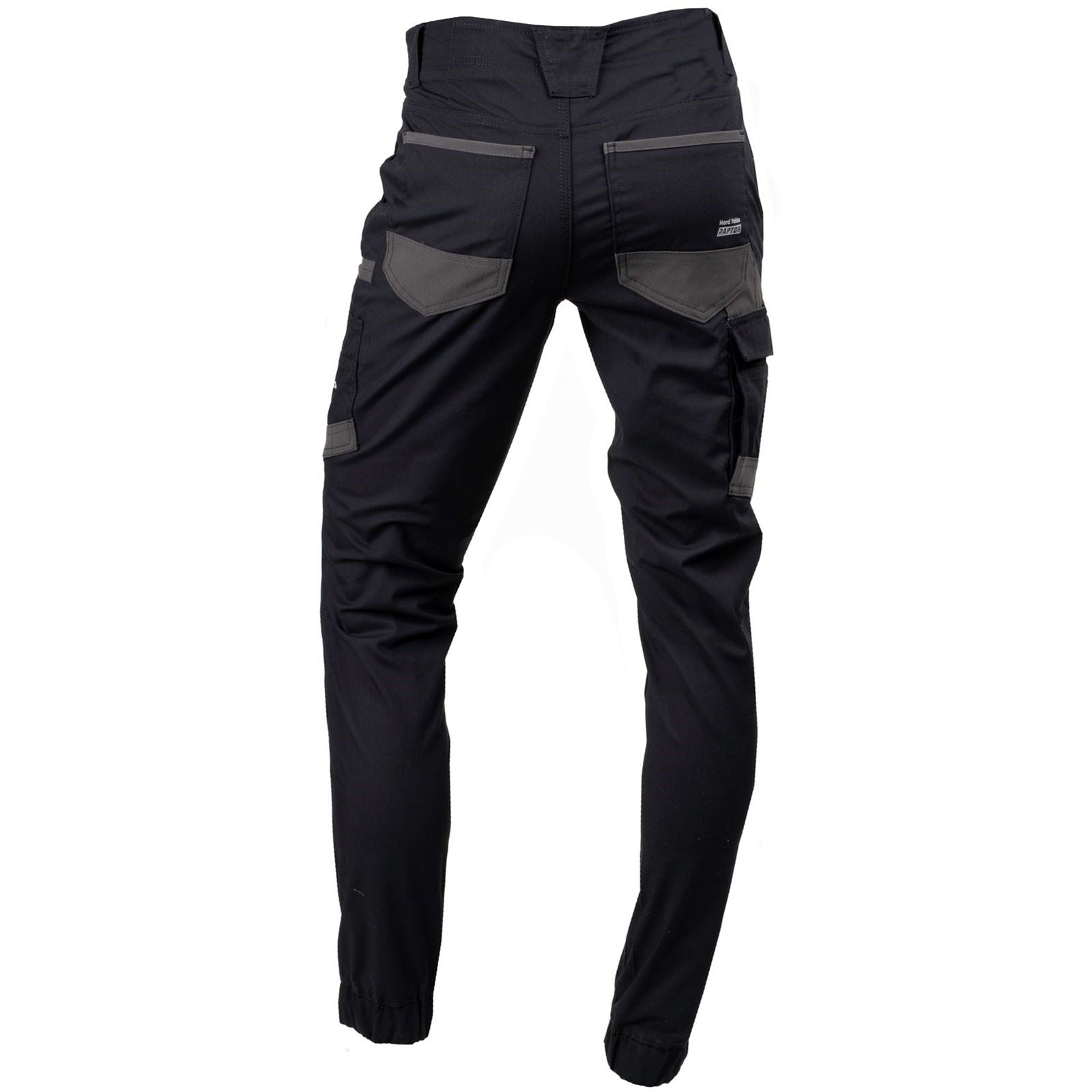 Hard Yakka Raptor Cuff Pantalons Noirs En Coton Pour Hommes - Extérieur