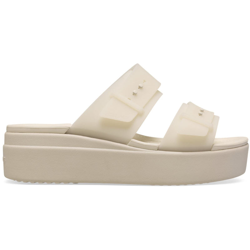 Crocs Brooklyn Buckle Low Wedge Sandales En Pierre De Sable Pour Femme