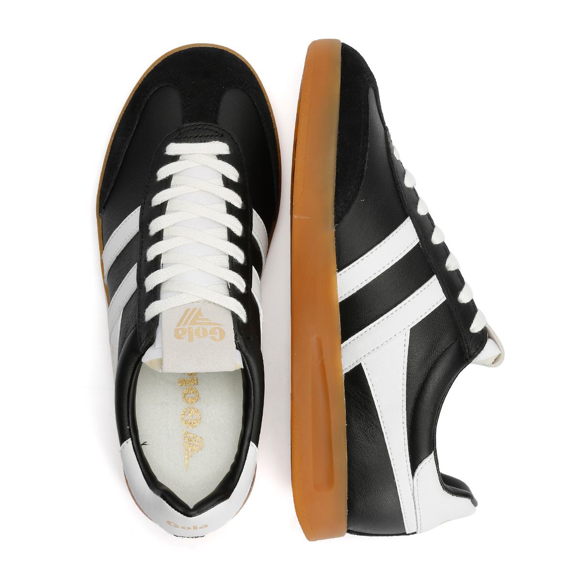 Gola Cyclone Baskets Noires En Cuir Pour Femmes