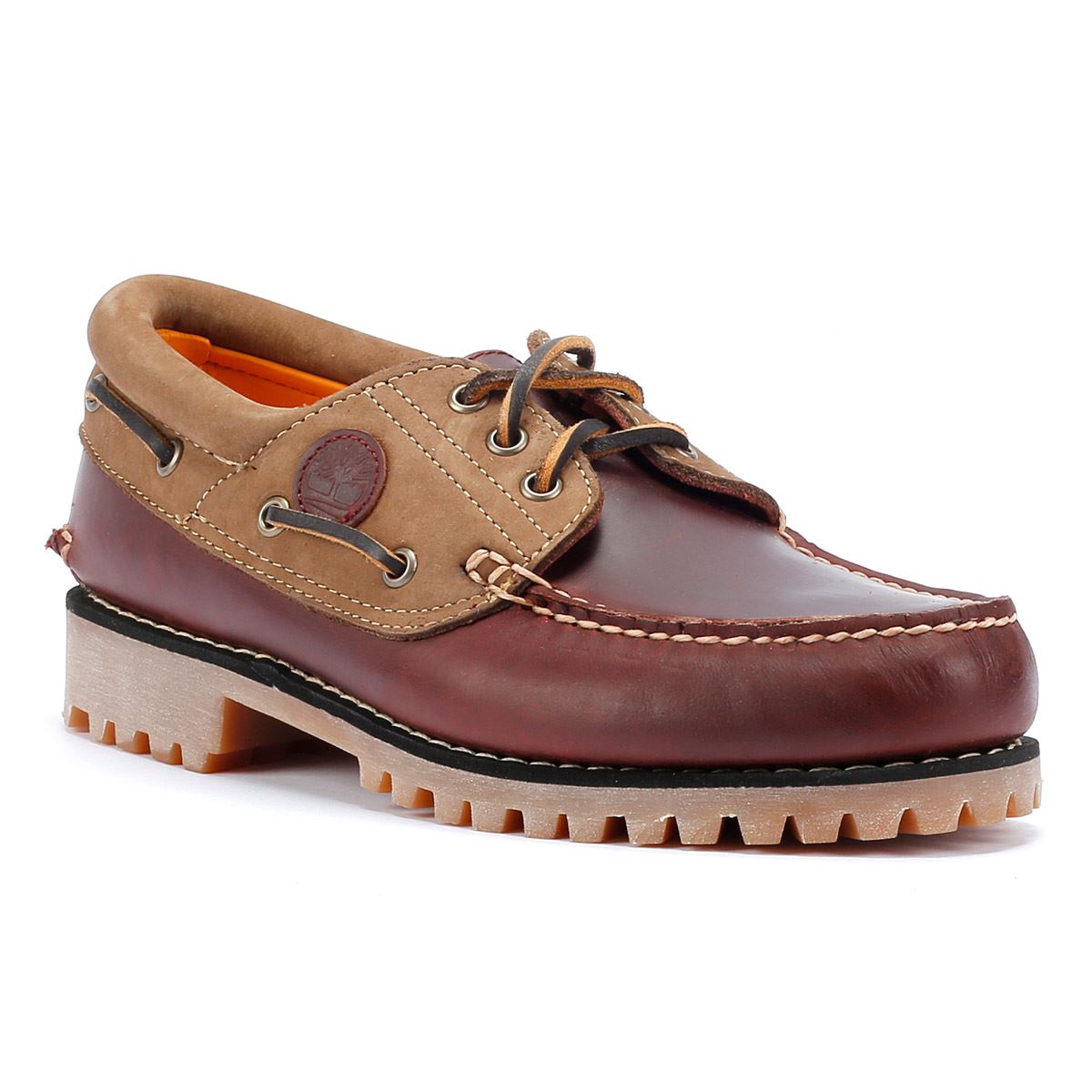 Timberland Authentic Chaussures En Cuir Marron À Lacets